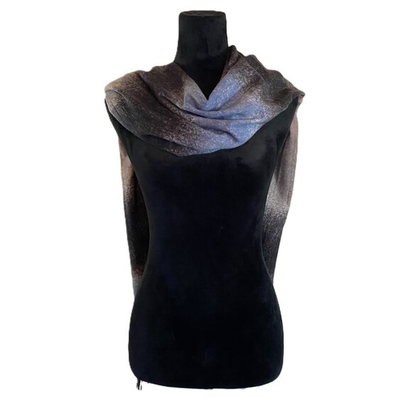 Jack & Missy Black Blue Multicolor Chakra Scarf/Wrap with fringe - Picture 4 of 13